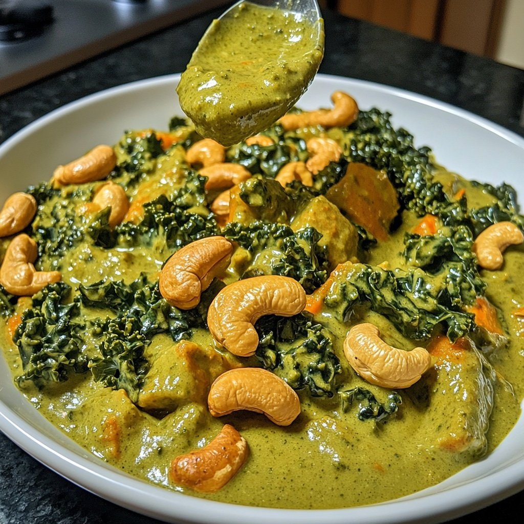 Veganes Grünkohlcurry mit Cashewkernen