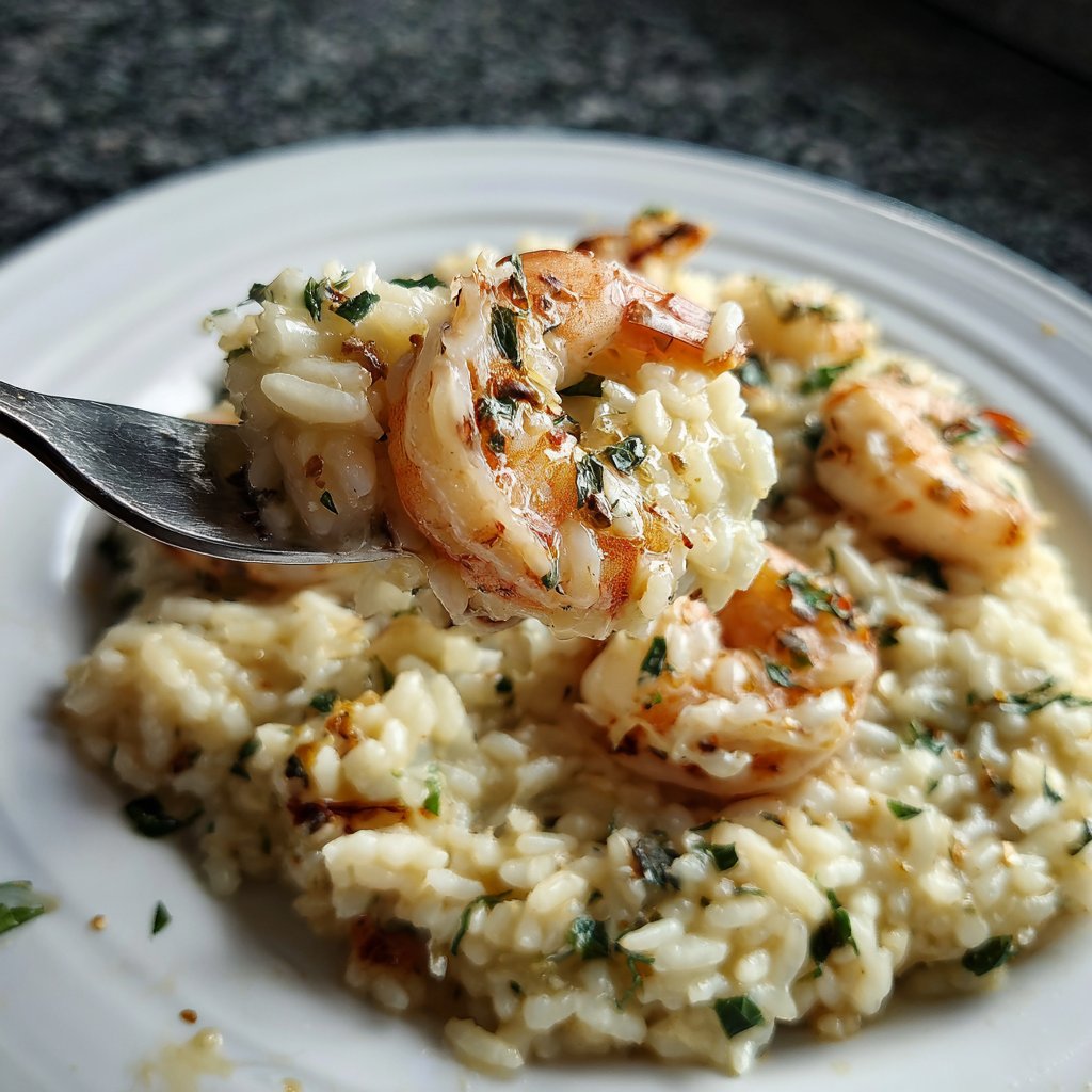 Risotto mit Garnelen und Knoblauch