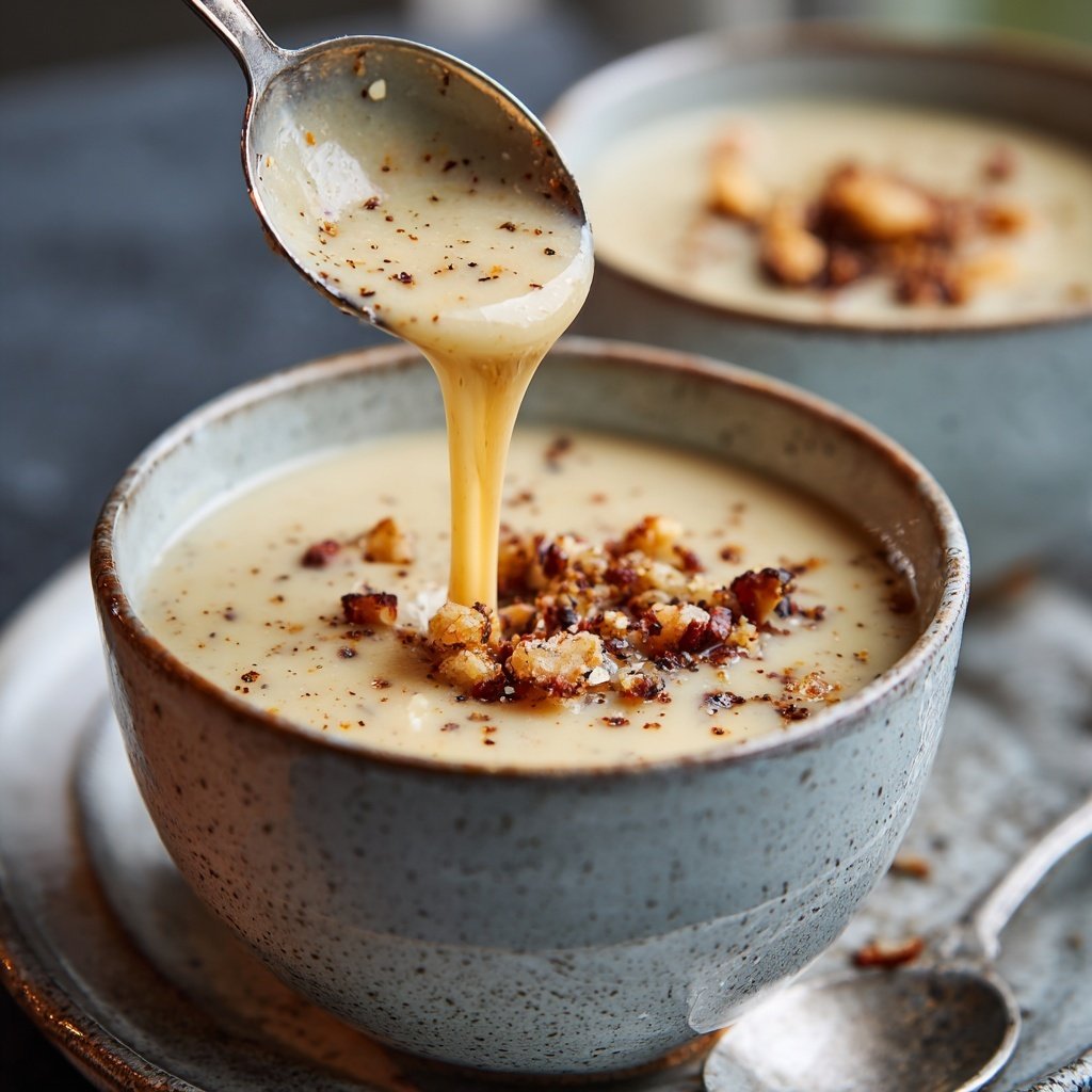 Cremige Blumenkohlsuppe mit Muskat
