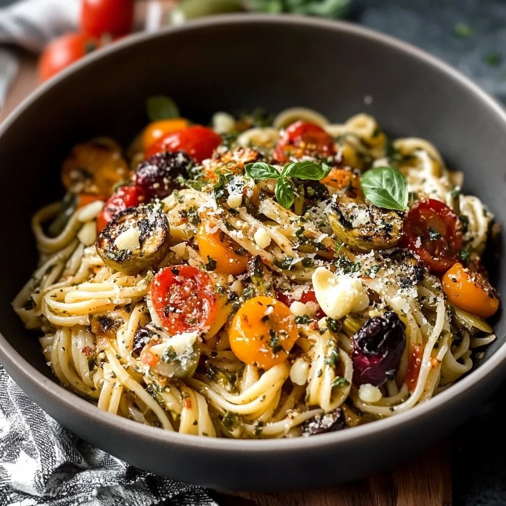 GEMARINEERDE Vegetarische Pastasalade!