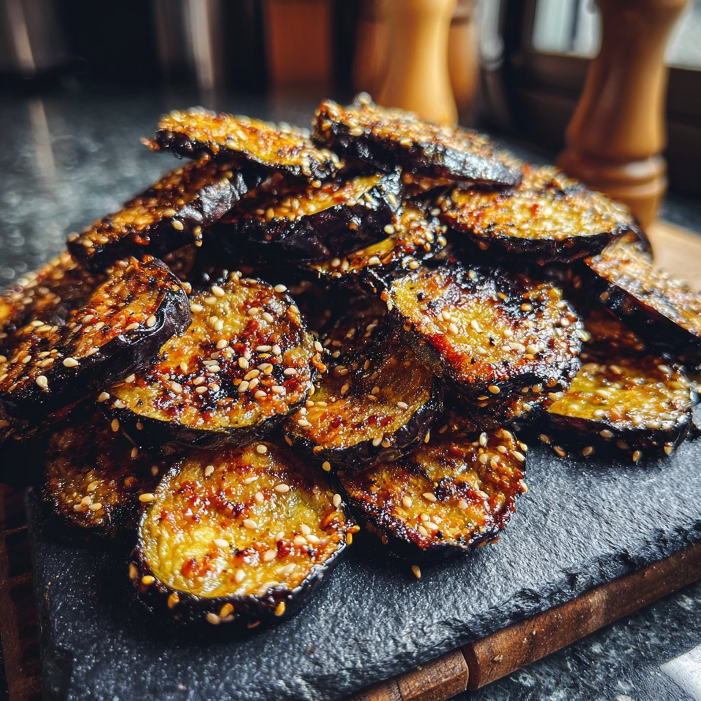 Auberginen aus dem Ofen mit Sesam