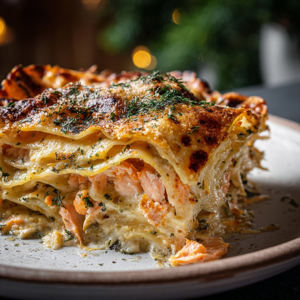 Lasagne mit Lachs und Sahnesauce