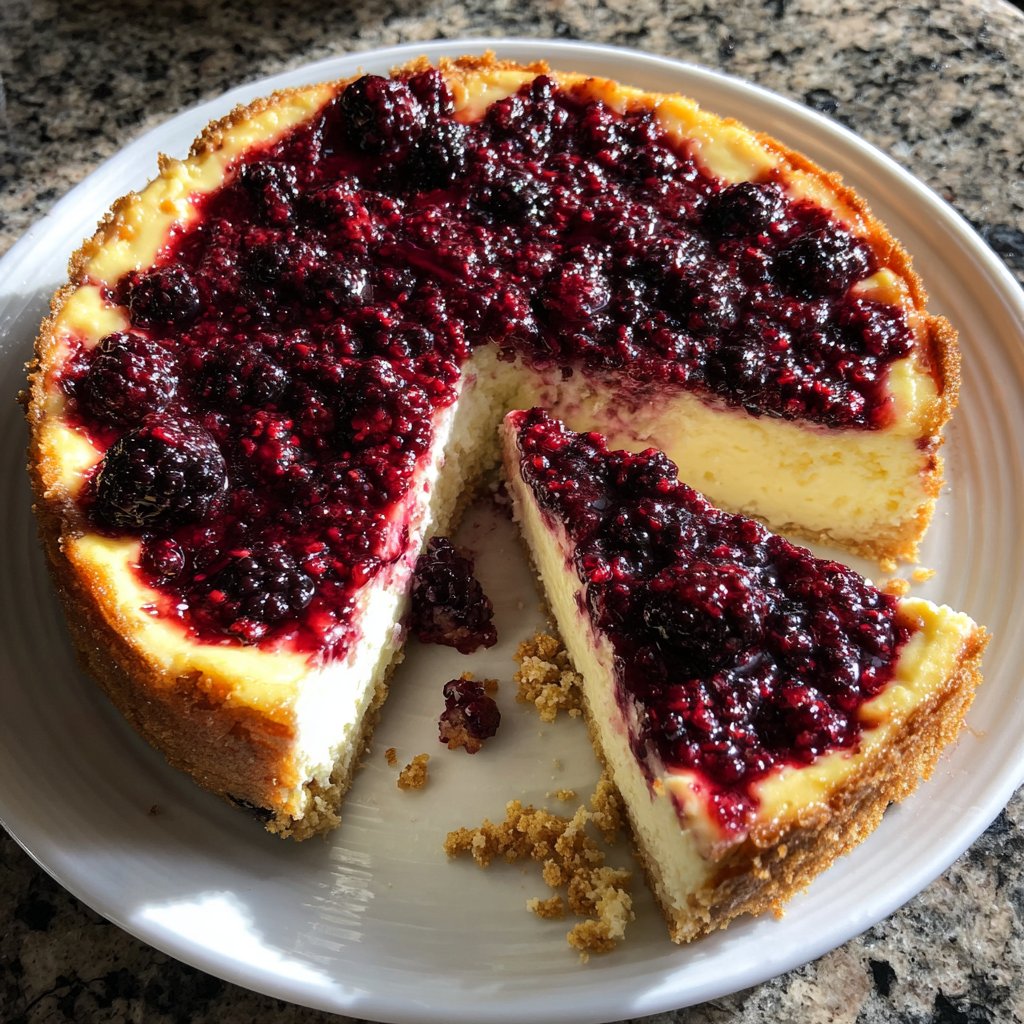Käsekuchen mit Beerenboden