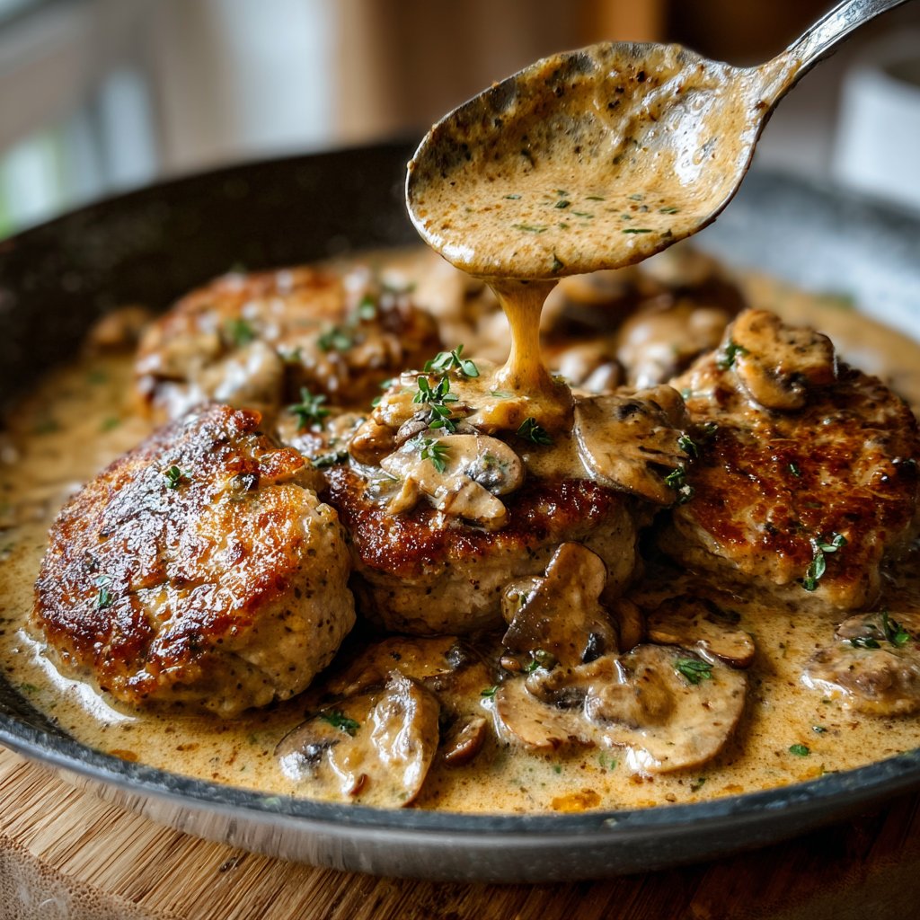 Schweinemedaillons mit Pilzrahm