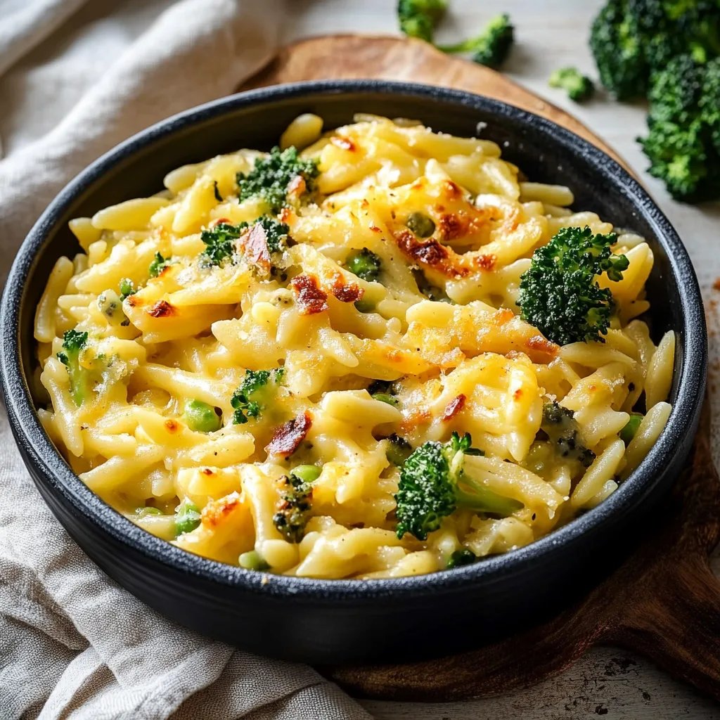 Brokkoli-Cheddar-Orzo aus einem Topf