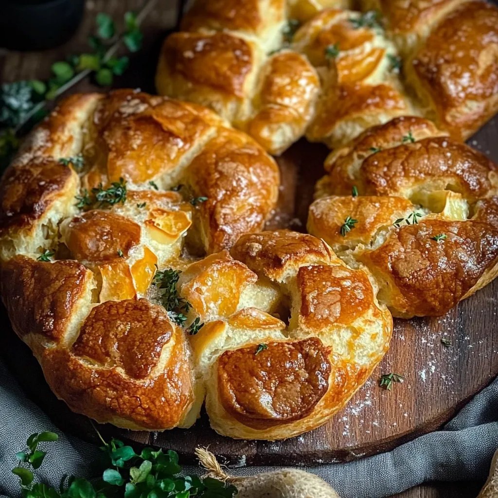 KÄSE KNOBLAUCH ZUPFBROT aus Brötchenteig