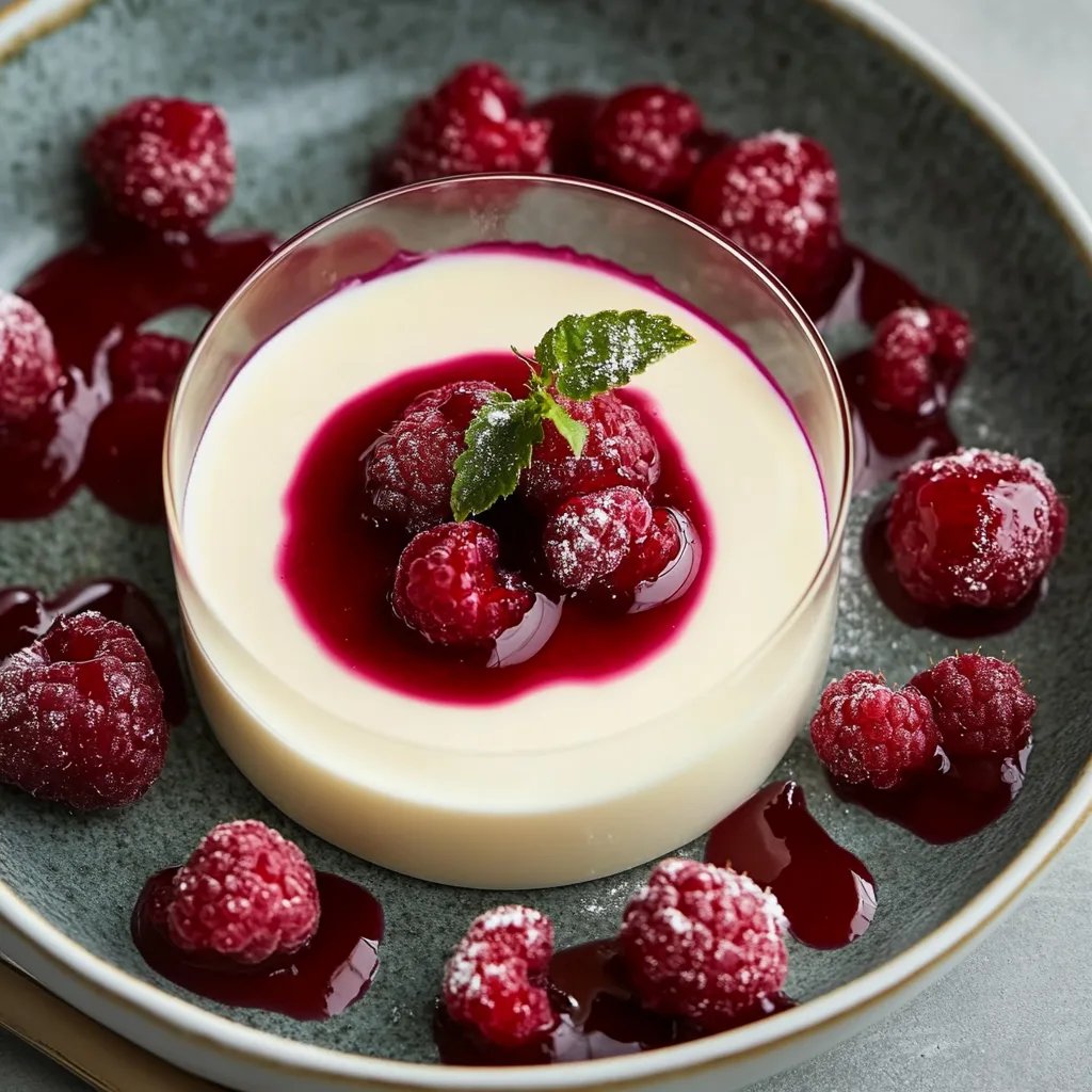 Panna Cotta mit Himbeeren